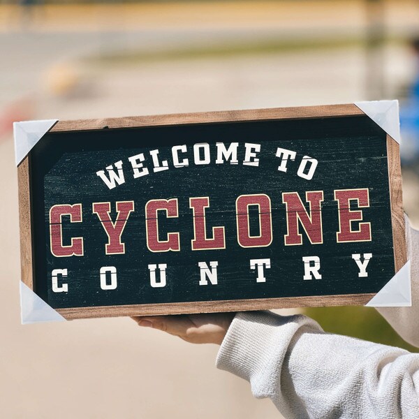 Welcome to Cyclone Country Wood Sign (16"x8")